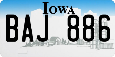 IA license plate BAJ886