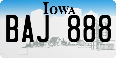 IA license plate BAJ888