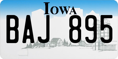IA license plate BAJ895