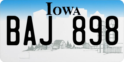 IA license plate BAJ898