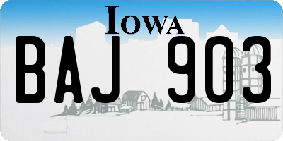 IA license plate BAJ903