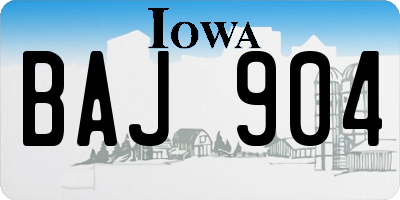 IA license plate BAJ904