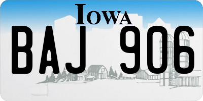 IA license plate BAJ906