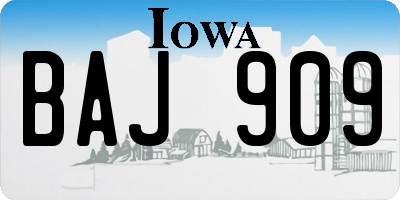 IA license plate BAJ909