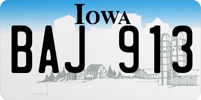 IA license plate BAJ913