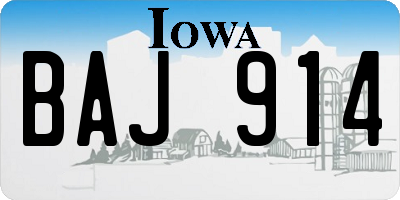 IA license plate BAJ914