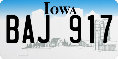 IA license plate BAJ917