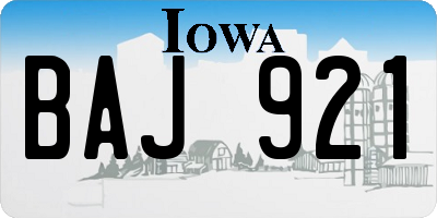IA license plate BAJ921