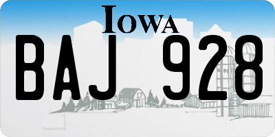 IA license plate BAJ928