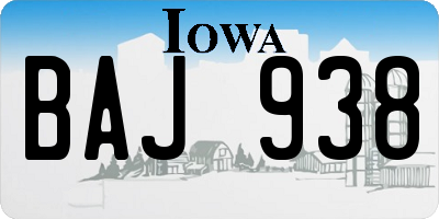 IA license plate BAJ938