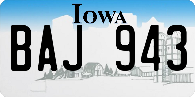 IA license plate BAJ943