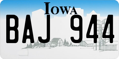 IA license plate BAJ944