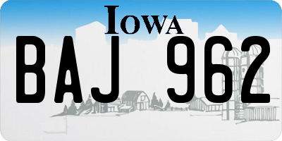 IA license plate BAJ962