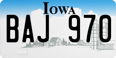IA license plate BAJ970