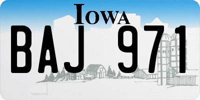 IA license plate BAJ971