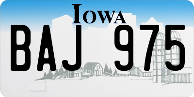 IA license plate BAJ975