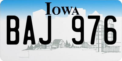 IA license plate BAJ976