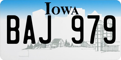 IA license plate BAJ979