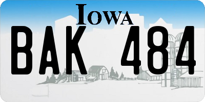 IA license plate BAK484