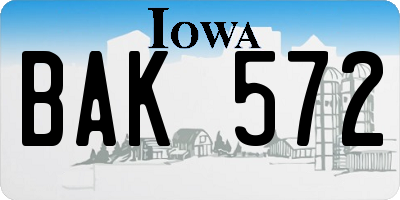 IA license plate BAK572