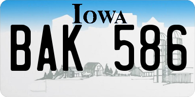 IA license plate BAK586