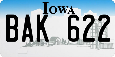 IA license plate BAK622