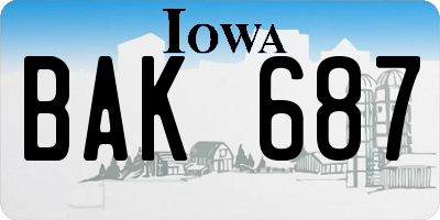 IA license plate BAK687