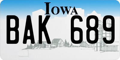 IA license plate BAK689