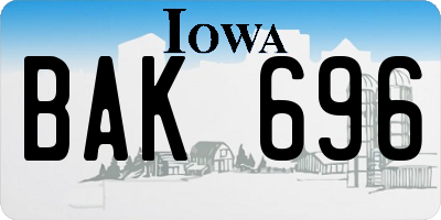 IA license plate BAK696