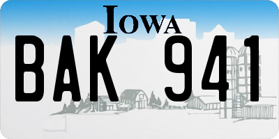 IA license plate BAK941
