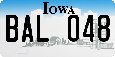 IA license plate BAL048