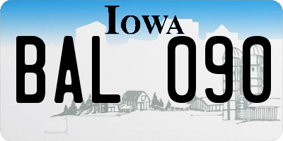 IA license plate BAL090