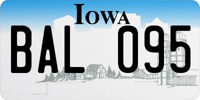 IA license plate BAL095