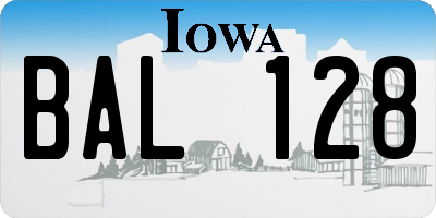 IA license plate BAL128