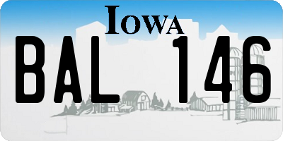 IA license plate BAL146