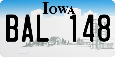 IA license plate BAL148