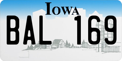 IA license plate BAL169
