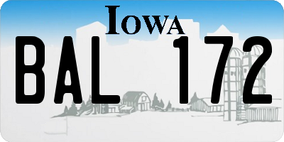 IA license plate BAL172