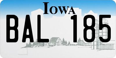 IA license plate BAL185