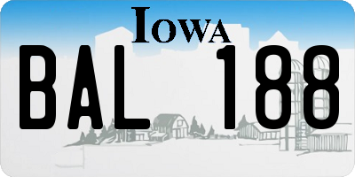 IA license plate BAL188