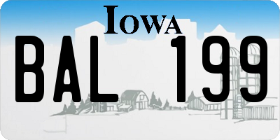 IA license plate BAL199