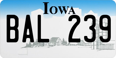IA license plate BAL239