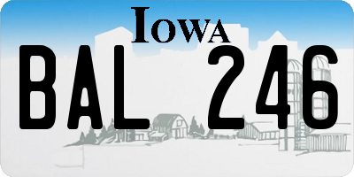 IA license plate BAL246