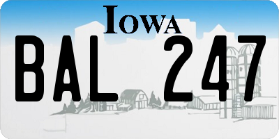 IA license plate BAL247