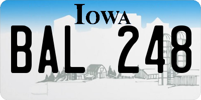 IA license plate BAL248