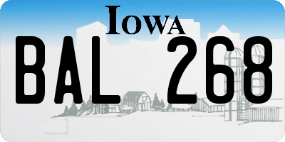 IA license plate BAL268