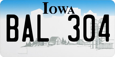 IA license plate BAL304