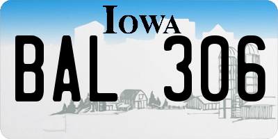 IA license plate BAL306