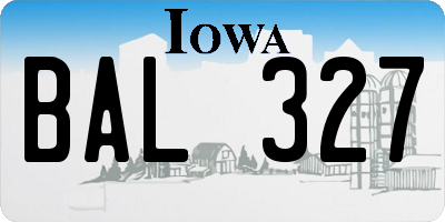 IA license plate BAL327