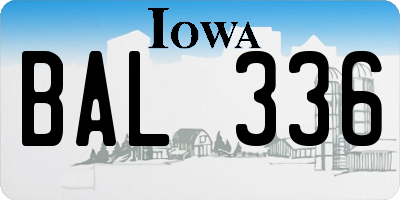 IA license plate BAL336